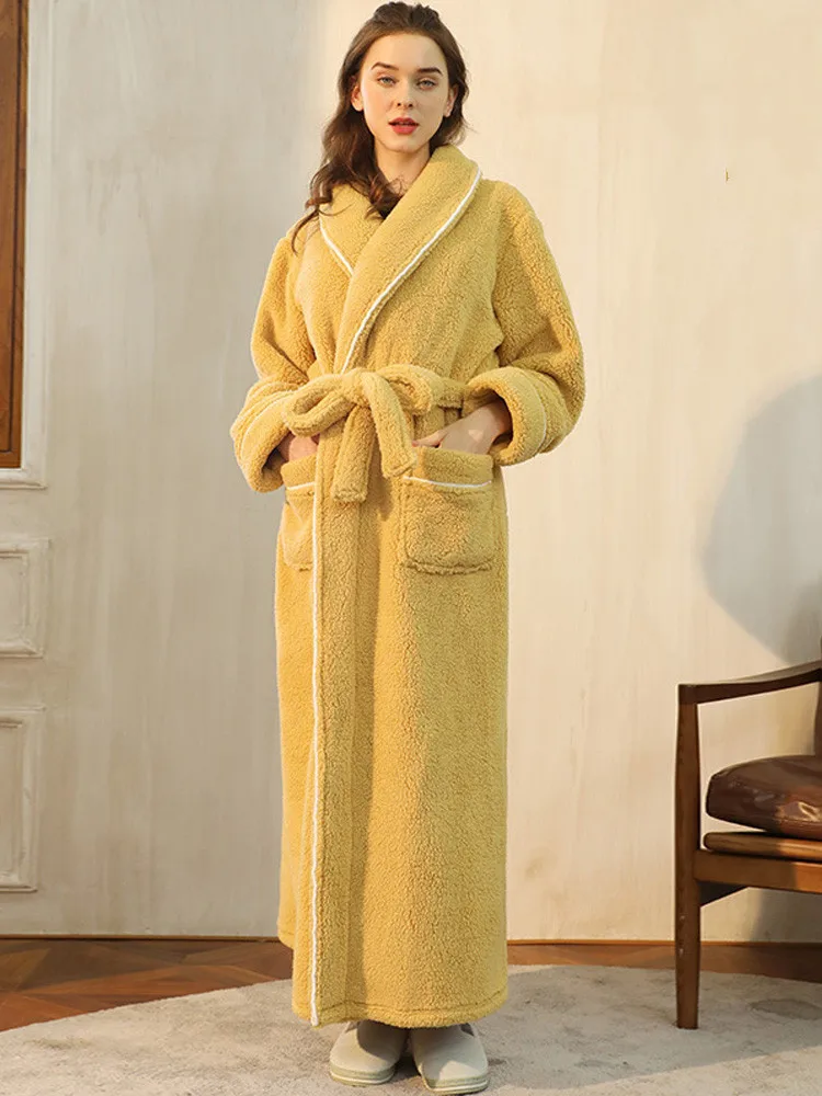 Autumn Winter Bath Robe Women Warm Thick Fleece Bathrobe Women Kimono Bath Robe Flannel Home Sleepwear Gown Fur Robes For Women
Autumn Winter Bath Robe Women Warm Thick Fleece Bathrobe Women Kimono Bath Robe Flannel Home Sleepwear Gown Fur Robes For Women