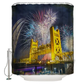 Shower Curtain Fireworks Show On The Bridge Waterproof Polyester Fabric Home Decoration Bathroom Shower Curtain with Hook
Shower Curtain Fireworks Show On The Bridge Waterproof Polyester Fabric Home Decoration Bathroom Shower Curtain with Hook