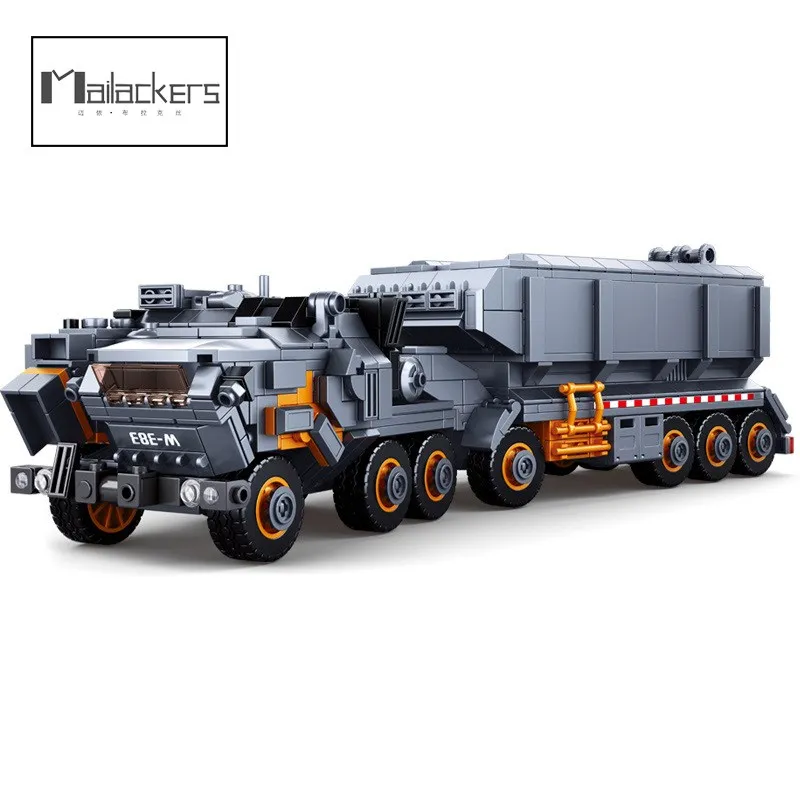 Фото Mailackers Movie Wandering Earth City Carrier Car Building Blocks High-tech Cargo Van Transporter Truck Bricks Toys For Boys | Игрушки и