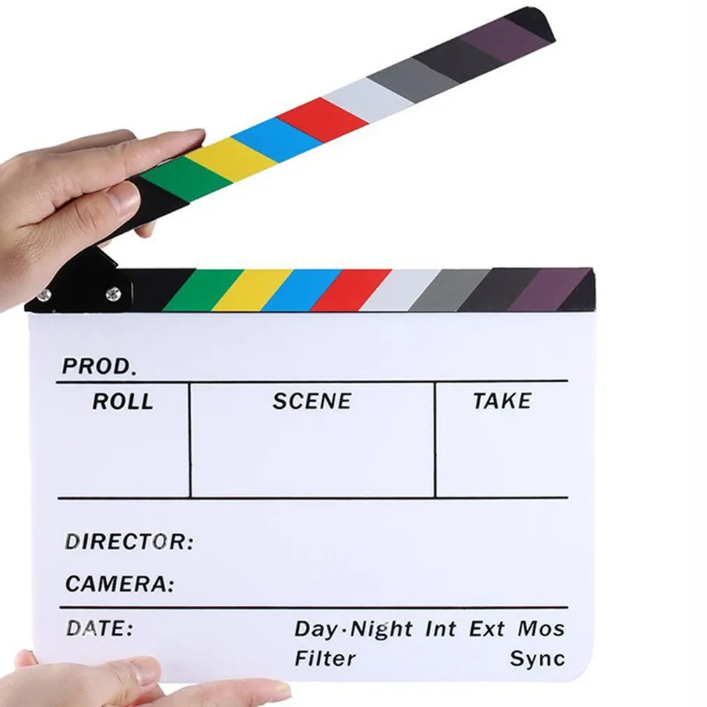 Acrylic Movie Clapper Playing Board Theater Clapper Color Field Board English Version Professional Portable
Acrylic Movie Clapper Playing Board Theater Clapper Color Field Board English Version Professional Portable