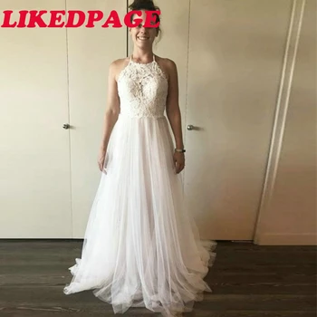 LIKEDPAGE Beach Sleeveless Tulle white Wedding Dresses 2020 Sexy Backless Lace Appliques Straps A-Line Bridal Gowns
LIKEDPAGE Beach Sleeveless Tulle white Wedding Dresses 2020 Sexy Backless Lace Appliques Straps A-Line Bridal Gowns