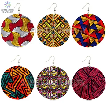 SOMESOOR Afrocentric Ethnic Bohemian Design Wooden Drop Earrings Fabric Pattern Both Sides Printed Ear Loops For Women Gifts
SOMESOOR Afrocentric Ethnic Bohemian Design Wooden Drop Earrings Fabric Pattern Both Sides Printed Ear Loops For Women Gifts