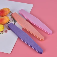 2PC כפול צד נייל קבצי הצפת 100/180 גוזם חיץ סיד Ongle נייל אמנות כלים רחיץ מרוט מלטש קובץ ספוג(China)