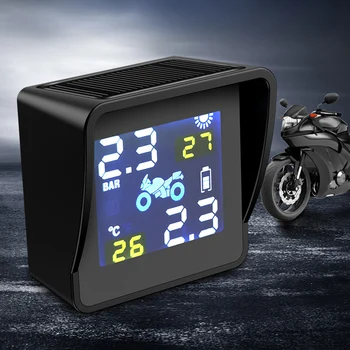 Motorcycle Tire Pressure Monitoring System Solar Wireless Tire Pressure Monitor with 2 External Sensor LCD Display Monitor
Motorcycle Tire Pressure Monitoring System Solar Wireless Tire Pressure Monitor with 2 External Sensor LCD Display Monitor