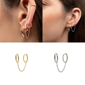 1pcs Fashion Women Gothic Punk Handcuff Double Chain Piercing Earrings 925 Sterling Silver European Long Drop Tassel Earrings
1pcs Fashion Women Gothic Punk Handcuff Double Chain Piercing Earrings 925 Sterling Silver European Long Drop Tassel Earrings