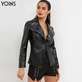 

YOINS 2020 Autumn Winter Spring Women Biker Jackets Lapel Leather Zipper Front Tassel Coats Long Sleeve Bodycon Punk Ramoneska