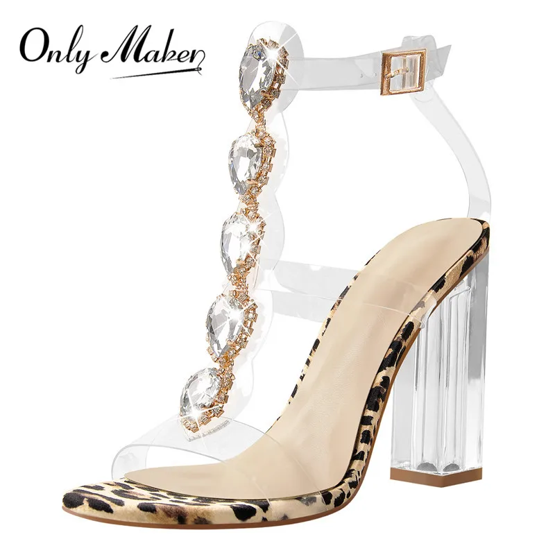 Onlymaker Women Peep Toe Buckle Cutout Gem Clear Chunky High Heels Gladiator Transparent Strip Rhinestones Summer Sandal
Onlymaker Women Peep Toe Buckle Cutout Gem Clear Chunky High Heels Gladiator Transparent Strip Rhinestones Summer Sandal
