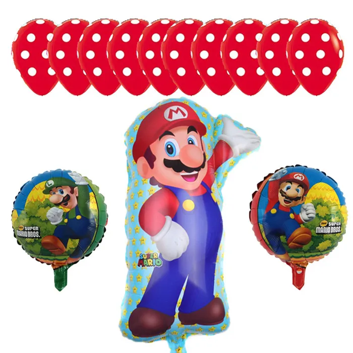 balloons birthday party mario bros mylar balloon decoration
