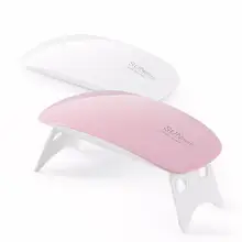 נייד UV נייל מנורת 6W שמש מיני מנורת UV ג 'ל לק מייבש עכבר צורת מנורה(China)