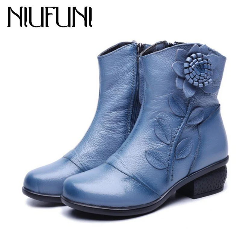 Retro Flower Ladies Martin Boots Square Heels Mid Calf Genuine Leather Boots Women Plus Size Winter Shoes
Retro Flower Ladies Martin Boots Square Heels Mid Calf Genuine Leather Boots Women Plus Size Winter Shoes
