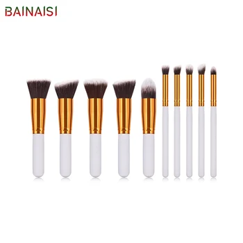 BAINAISI 10Pcs White Gold Makeup Brushes Set professional Synthetic Hair Foundation Powder Eyeshadow Make Up Brush Blush
BAINAISI 10Pcs White Gold Makeup Brushes Set professional Synthetic Hair Foundation Powder Eyeshadow Make Up Brush Blush