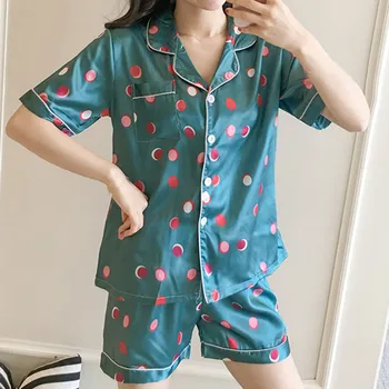 Printing 2020 Summer Short Sleeve Silk Pajamas Set Two Pieces Set Women Sleepwear Sexy Nightwear for Women Sleeping set Hot 40*
Printing 2020 Summer Short Sleeve Silk Pajamas Set Two Pieces Set Women Sleepwear Sexy Nightwear for Women Sleeping set Hot 40*
