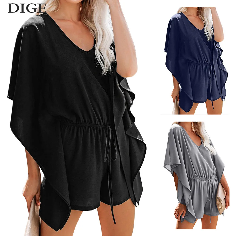 2020 New Chiffon Solid Women Jumpsuits Casual V-Neck Ruffles Sleeve Sashes Playsuit Summer Vacation Short Jumpsuit B0562
2020 New Chiffon Solid Women Jumpsuits Casual V-Neck Ruffles Sleeve Sashes Playsuit Summer Vacation Short Jumpsuit B0562