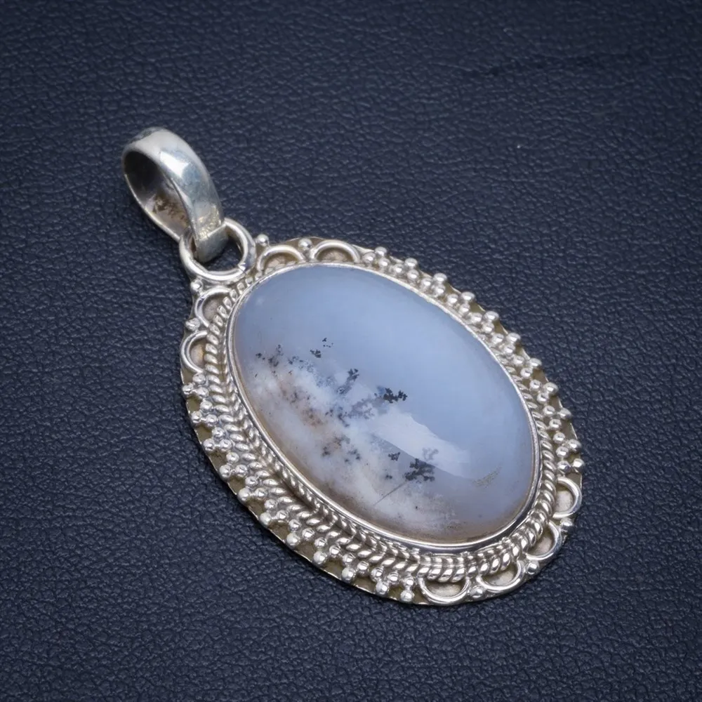 Natural Dendritic Opal Handmade Unique 925 Sterling Silver Pendant 1.5" B3135
Natural Dendritic Opal Handmade Unique 925 Sterling Silver Pendant 1.5" B3135