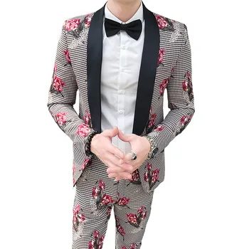 Men's Slim Fit Houndstooth Suit Coat Pants Two Piece Set / High Quality Fashion Bar Nightclub Blazer Jacket Trousers
Men's Slim Fit Houndstooth Suit Coat Pants Two Piece Set / High Quality Fashion Bar Nightclub Blazer Jacket Trousers
