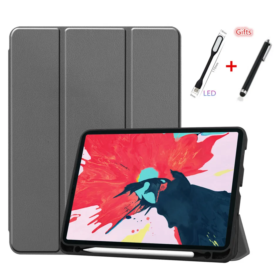 Ультра тонкий кожаный чехол для iPad Pro 12 9 2020 4-го поколения со спящим магнитным
