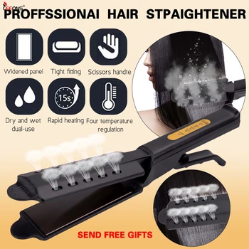 Leeons Four-Gear Temperature Control Straightener Tourmaline Ceramic Panel Heating Straighten Steam Hair Straightener Straighten
Leeons Four-Gear Temperature Control Straightener Tourmaline Ceramic Panel Heating Straighten Steam Hair Straightener Straighten