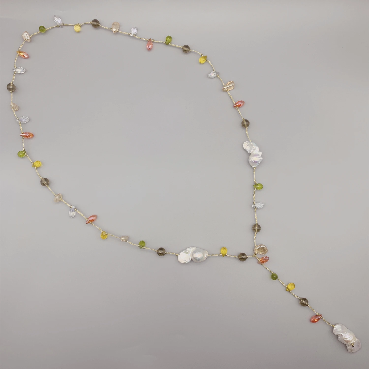 FoLisaUnique Peridot Citrine Smokey Quartz Baroque Pearls Necklace For Women Gift Crystals Metallic Thread Trendy Long Necklace
FoLisaUnique Peridot Citrine Smokey Quartz Baroque Pearls Necklace For Women Gift Crystals Metallic Thread Trendy Long Necklace