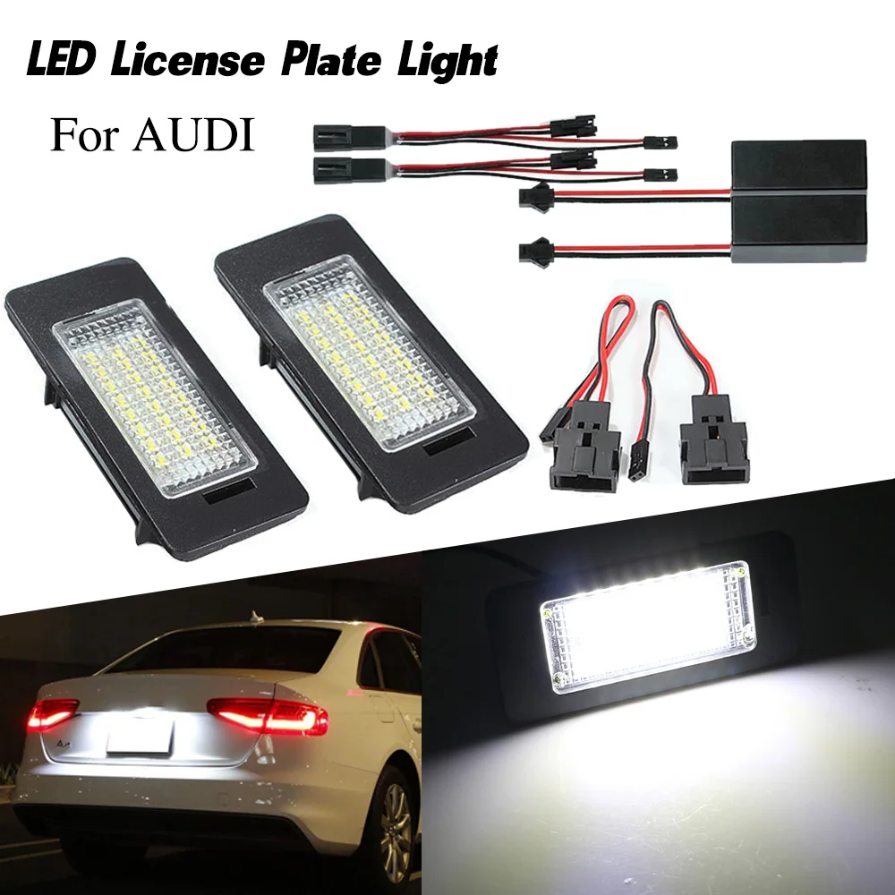 2PCS/lot 12V Car LED License Number Plate Light Lamp Error Free for Audi TT TTS A1 A4 A5 A6 A7 Q5 RS5 TTRS auto lighting Luces
2PCS/lot 12V Car LED License Number Plate Light Lamp Error Free for Audi TT TTS A1 A4 A5 A6 A7 Q5 RS5 TTRS auto lighting Luces