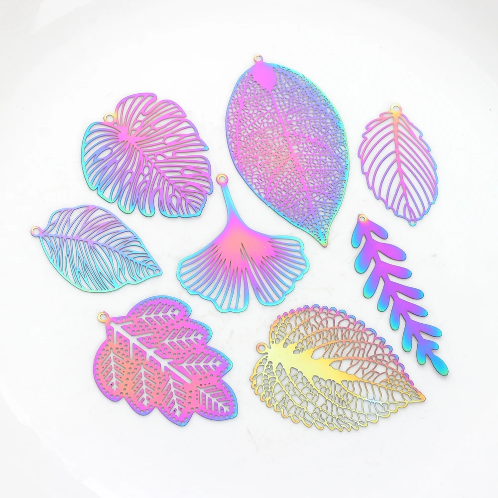 10pcs/Lot Stainless Steel Rainbow Color Leaf Charms Pendant for DIY Jewelry Making Accessories
10pcs/Lot Stainless Steel Rainbow Color Leaf Charms Pendant for DIY Jewelry Making Accessories