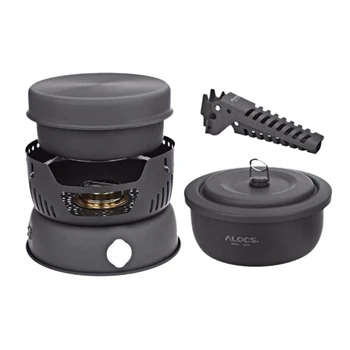 ALOCS 2-4 Person Outdoor Cookware Camping Alcohol Stove Cook Set for Camping Hiking Picnic Stove with Gripper Pot
ALOCS 2-4 Person Outdoor Cookware Camping Alcohol Stove Cook Set for Camping Hiking Picnic Stove with Gripper Pot