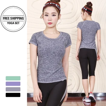 T Shirts + Pants 2 Pcs Women Yoga Sport Suit Leggings+Short Sleeve Crop Top Sportswear Summer Gym Set Running Workout Clothes
T Shirts + Pants 2 Pcs Women Yoga Sport Suit Leggings+Short Sleeve Crop Top Sportswear Summer Gym Set Running Workout Clothes