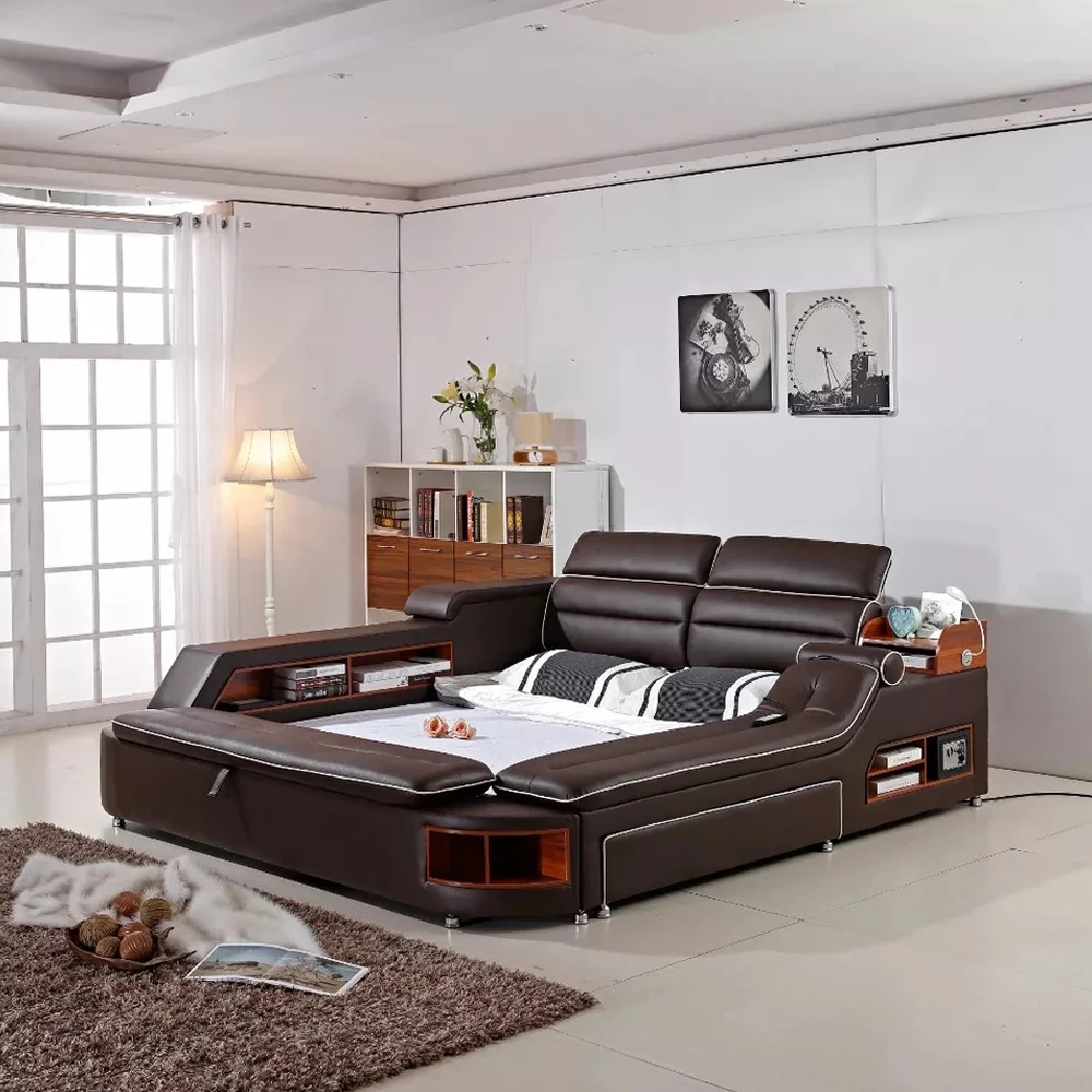 Genuine Leather multifunctional massage bed frame Nordic camas ultimate bed LED light Bluetooth speaker safe door to door delive
Genuine Leather multifunctional massage bed frame Nordic camas ultimate bed LED light Bluetooth speaker safe door to door delive