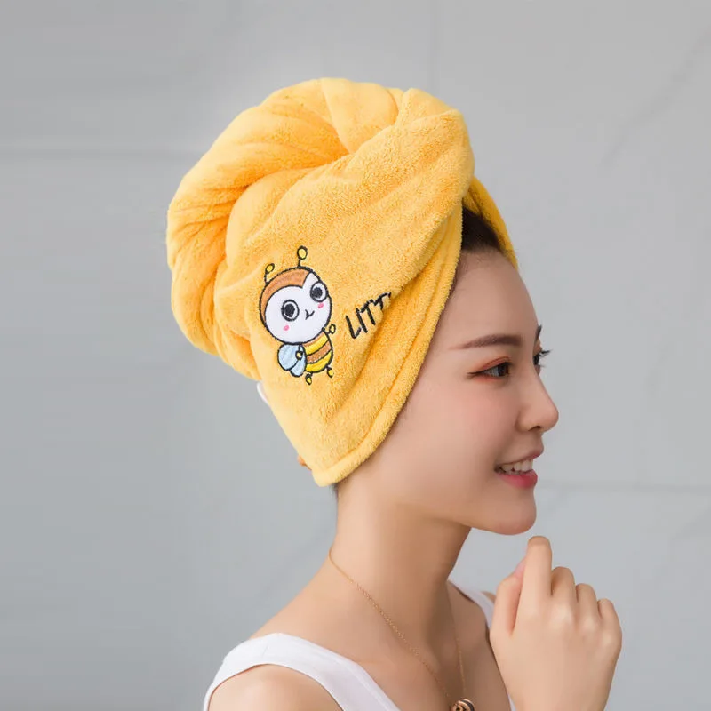 

Microfibre After Shower Hair Drying Wrap Womens Girls Lady's Towel Quick Dry Hair Hat Cap Turban Head Wrap Bathing Tools