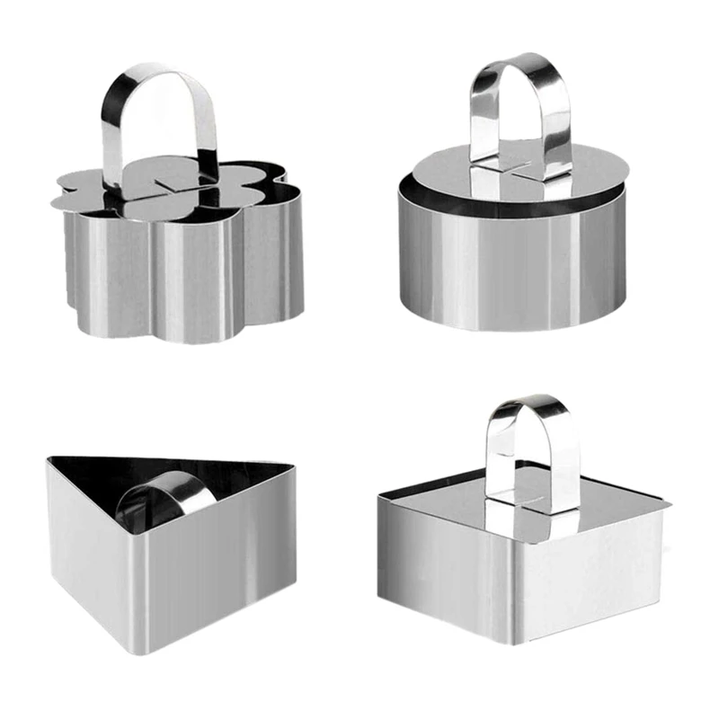Cake Rings Mousse Rings Stainless Steel Presentation Cooking Rings with Food Press for Desserts Making Set of 4
Cake Rings Mousse Rings Stainless Steel Presentation Cooking Rings with Food Press for Desserts Making Set of 4
