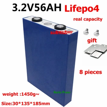 8PCS 3.2V 56Ah lifepo4 battery Rechargeable Long Life Cycles 4000 Times 5C solar 3.2v 50ah 60ah 55ah 8s 4S 12v 24v
8PCS 3.2V 56Ah lifepo4 battery Rechargeable Long Life Cycles 4000 Times 5C solar 3.2v 50ah 60ah 55ah 8s 4S 12v 24v