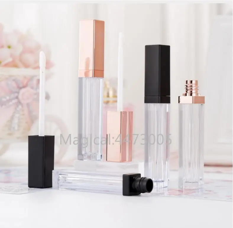 10/30/50pcs 5ML Rose Gold Lip Gloss Container Plastic Empty Liquid Lipstick Storage Bottle lip gloss tube black lipgloss botte | Красота и