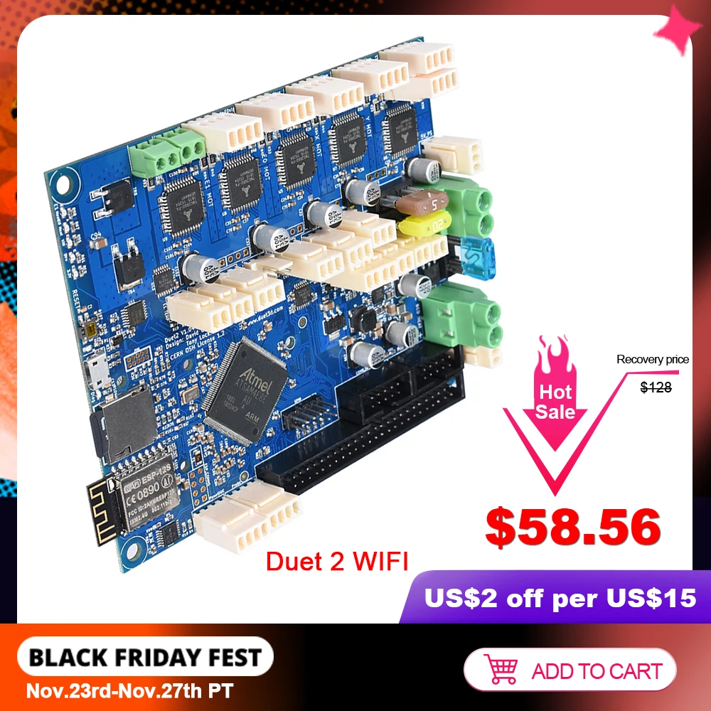 3D Printer Parts Duet 2 Wifi V1.04 Cloned 32 Bit Motherboard Duetwifi Panel VS SKR GTR Control Board Advanced RepRap CNC ender 3
3D Printer Parts Duet 2 Wifi V1.04 Cloned 32 Bit Motherboard Duetwifi Panel VS SKR GTR Control Board Advanced RepRap CNC ender 3