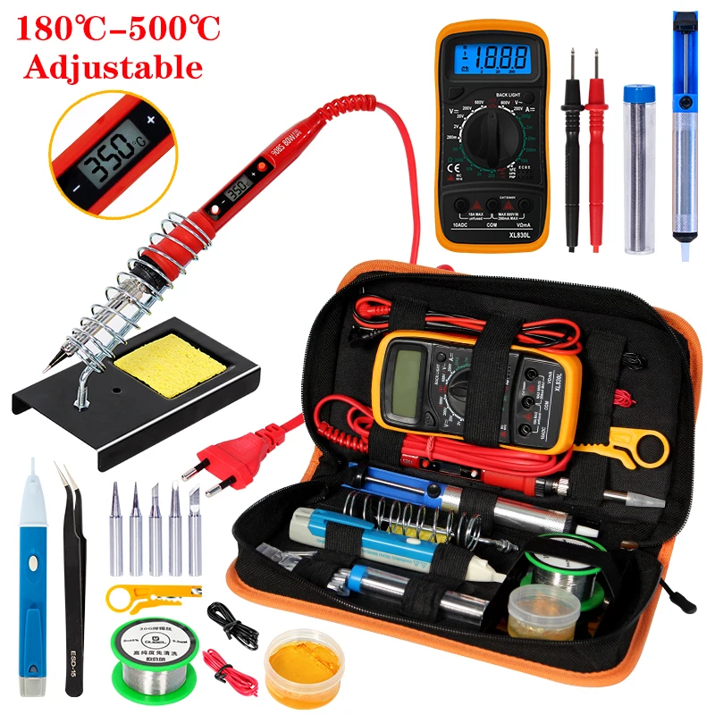 Handskit Temperature Electric Soldering Iron Kit 110V 220V 80W Soldering Iron kit With Multimeter Welding Tool Kits
Handskit Temperature Electric Soldering Iron Kit 110V 220V 80W Soldering Iron kit With Multimeter Welding Tool Kits