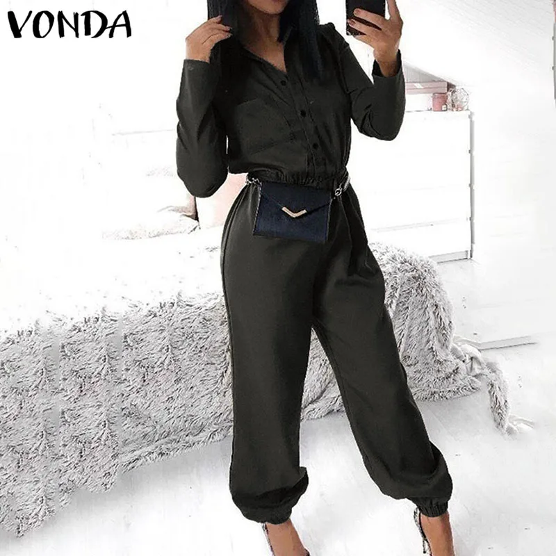 2020 VONDA Sexy Rompers Womens Jumpsuits Autumn Casual Pants Vintage Long Sleeve Party Overalls Deep V Neck Playsuits Plus Size
2020 VONDA Sexy Rompers Womens Jumpsuits Autumn Casual Pants Vintage Long Sleeve Party Overalls Deep V Neck Playsuits Plus Size