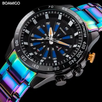 Creative Turntable Dual Time Zone Display With LED Light Stainless Steel Men's Quartz Watch Relogio Masculino
Creative Turntable Dual Time Zone Display With LED Light Stainless Steel Men's Quartz Watch Relogio Masculino