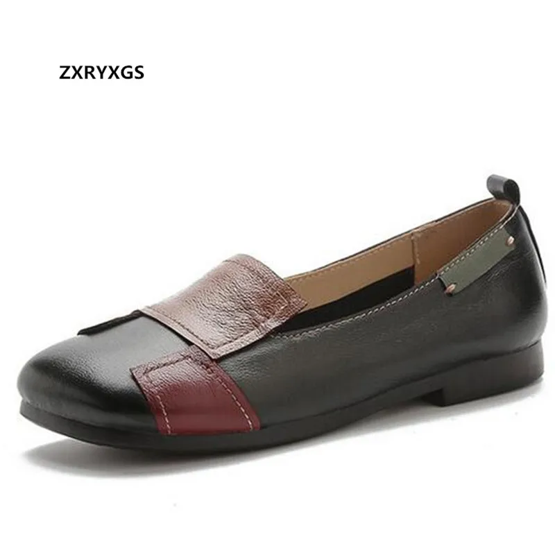 New Mixed Colors Stitching Top Cowhide Leather Shoes Women Flats Soft Sole Comfortable Shoes Fashion Casual Shoes Woman Shoes
New Mixed Colors Stitching Top Cowhide Leather Shoes Women Flats Soft Sole Comfortable Shoes Fashion Casual Shoes Woman Shoes