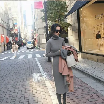 Autumn and winter main push long pullover sweater high collar knit dress solid color casual knit women's long pullover--Shipping
Autumn and winter main push long pullover sweater high collar knit dress solid color casual knit women's long pullover--Shipping