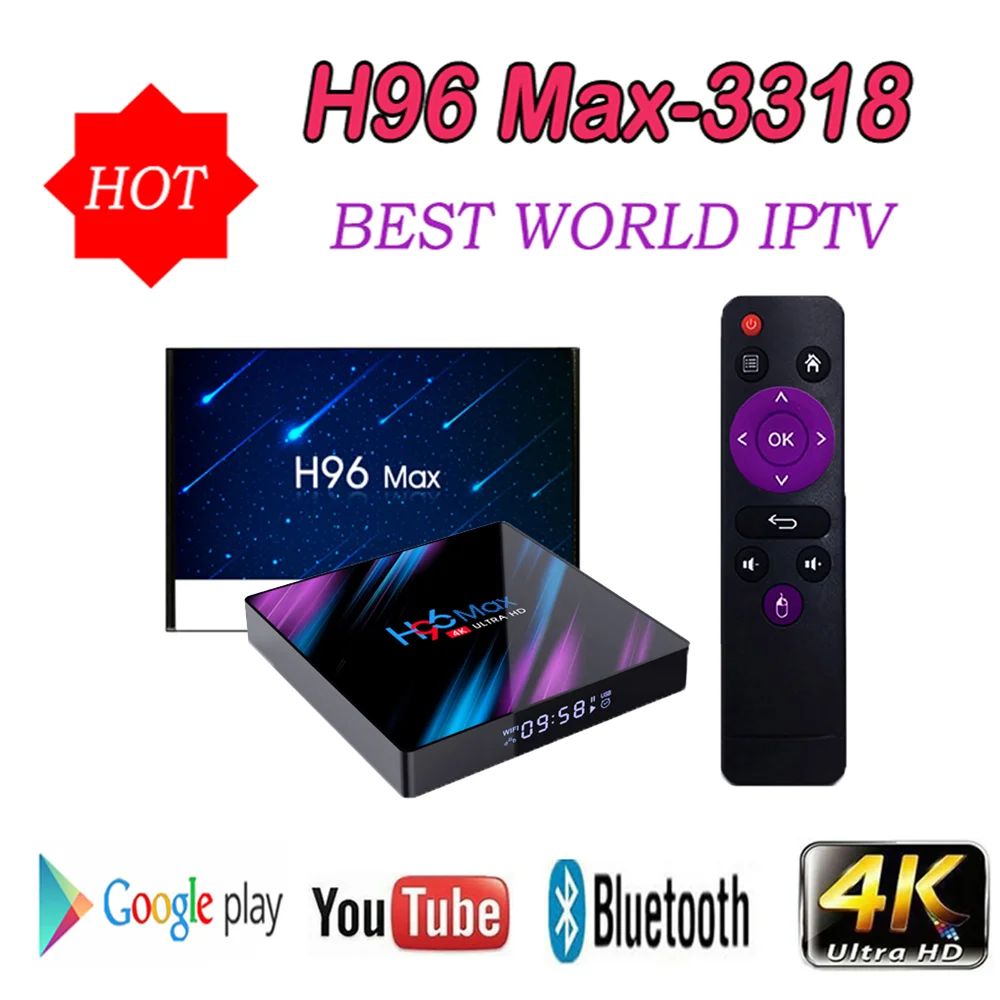 H96 MAX 9.0 Android Smart TV Box 4GB 32GB 64GB Media player 4K Google Voice Assistant Home Audio Media Wireless IPTV Box WiFi 5G
H96 MAX 9.0 Android Smart TV Box 4GB 32GB 64GB Media player 4K Google Voice Assistant Home Audio Media Wireless IPTV Box WiFi 5G