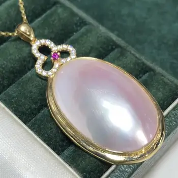 D420 Pearl Pendant Fine Jewelry Solid 18K Gold Natural Mabe Pearls Pendants Necklaces for Women
D420 Pearl Pendant Fine Jewelry Solid 18K Gold Natural Mabe Pearls Pendants Necklaces for Women
