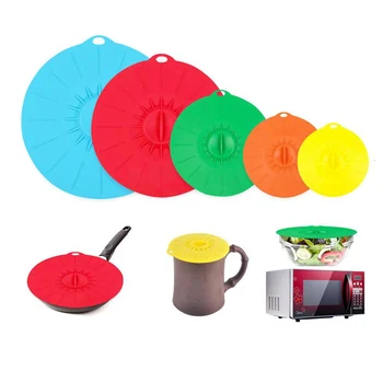 Silicone Cover Multi-functional Suction Lid Healthy Five-piece Convenient Safe Cover For Pots Dishes Tableware Kitchen Tool 5pc
Silicone Cover Multi-functional Suction Lid Healthy Five-piece Convenient Safe Cover For Pots Dishes Tableware Kitchen Tool 5pc