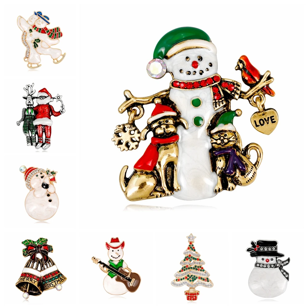 High Quality Enamel Rhinestones Apple Bell Snowman Christmas Hat Christmas Tree Santa Claus Deer Brooches Pins Women
High Quality Enamel Rhinestones Apple Bell Snowman Christmas Hat Christmas Tree Santa Claus Deer Brooches Pins Women