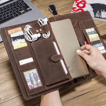 Besegad Vintage Genuine Leather Padfolio Portfolio Case Holder with Buckle for iPad Pro 10.5inch 11inch A1701 A1709 A1980 A2013
Besegad Vintage Genuine Leather Padfolio Portfolio Case Holder with Buckle for iPad Pro 10.5inch 11inch A1701 A1709 A1980 A2013
