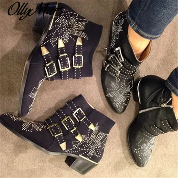 Real Leather Zapatos Mujer Studded Susanna Women Short Boots Black Red Blue Wine Chunky Heels Buckled Combat Ankle Booties
Real Leather Zapatos Mujer Studded Susanna Women Short Boots Black Red Blue Wine Chunky Heels Buckled Combat Ankle Booties