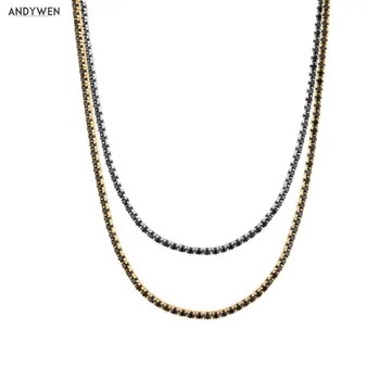 ANDYWEN 925 Sterling Silver Gold Long Chain Full Zircon Chain Choker Necklace 2020 Rock Punk Crystal CZ Luxury Jewelry Fine Rock
ANDYWEN 925 Sterling Silver Gold Long Chain Full Zircon Chain Choker Necklace 2020 Rock Punk Crystal CZ Luxury Jewelry Fine Rock