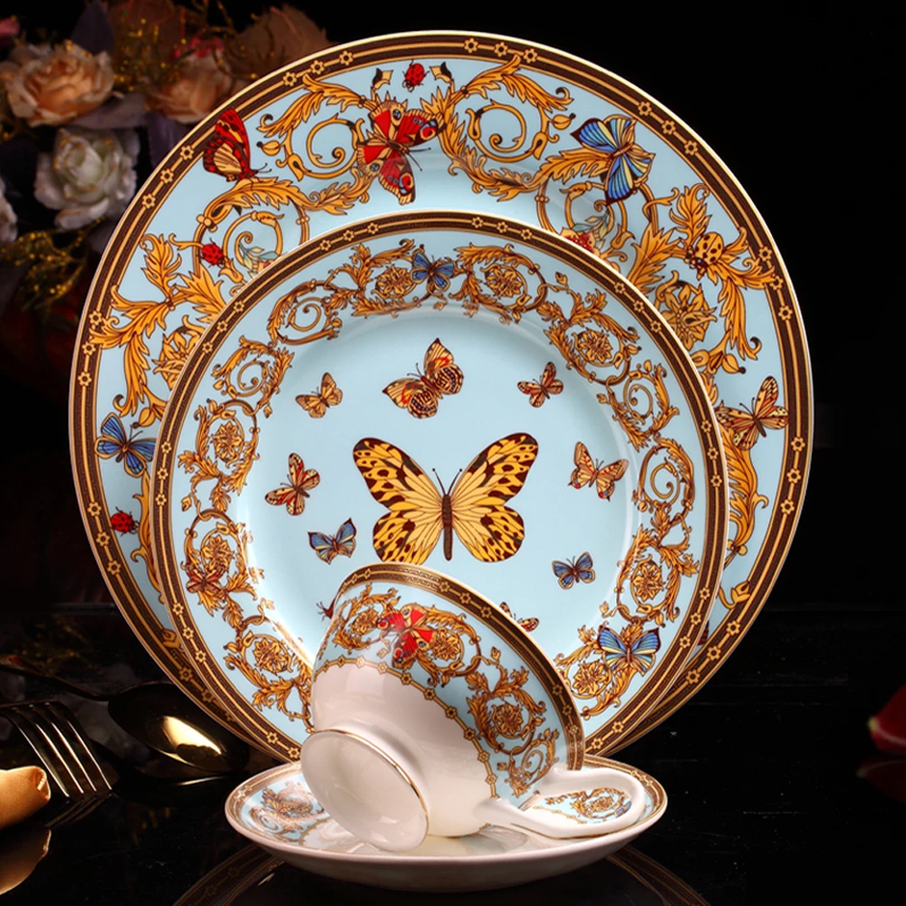 Bone China Plaat Servies Keramische Plaat Diner Set Porselein Dessertbord Steak Salade Snack Taart Platen Vlinder Patroon
Bone China Plaat Servies Keramische Plaat Diner Set Porselein Dessertbord Steak Salade Snack Taart Platen Vlinder Patroon