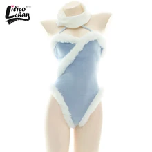 Plush Backless Women Sexy Bodysuit Halter Velvet Cute Patchwork Kawaii Sleepwear Off Shoulder Girl Pajama Zipper Sweet Lingerie
Plush Backless Women Sexy Bodysuit Halter Velvet Cute Patchwork Kawaii Sleepwear Off Shoulder Girl Pajama Zipper Sweet Lingerie