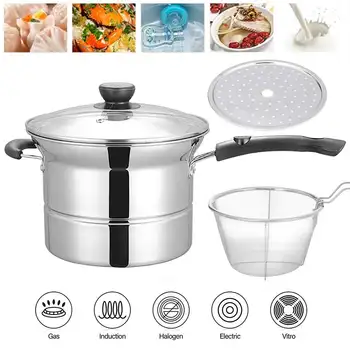 Pasta Pot Cooking Noodle Pot Stainless Steel Soup Pan Steamer Fryer Pasta Home Induction Cooker
Pasta Pot Cooking Noodle Pot Stainless Steel Soup Pan Steamer Fryer Pasta Home Induction Cooker