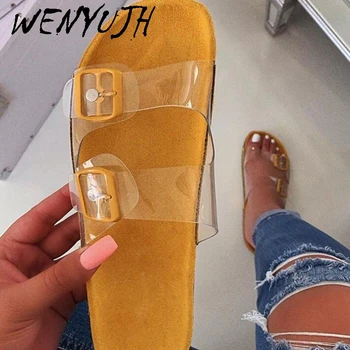Jelly Slides Summer Women Flat Slippers Transparent Strap Female Open Toe Causal Flip Flops Outdoor Ladies Beach Shoes
Jelly Slides Summer Women Flat Slippers Transparent Strap Female Open Toe Causal Flip Flops Outdoor Ladies Beach Shoes