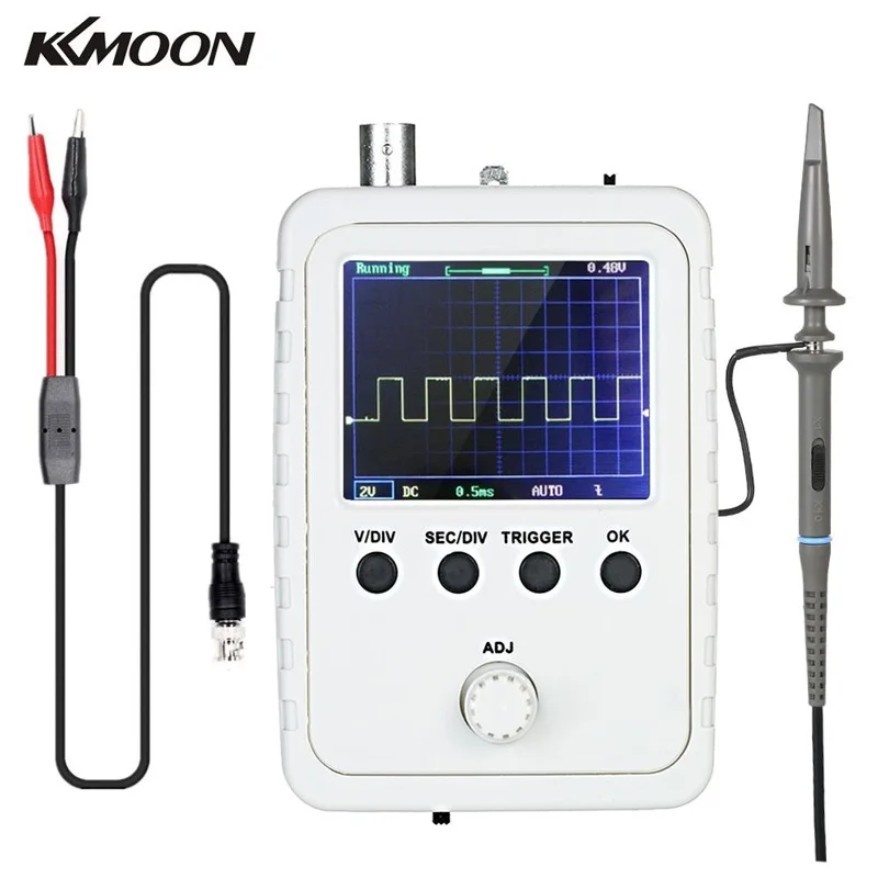 

KKmoon 2.4" Portable Mini TFT Digital Oscilloscope Logic Analyzer Kit with Power Adapter and BNC-Clip Oscilloscope Cable Probe