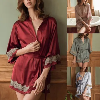 

Sexy Robes For Women Sexy Bathrobe Women Dressing Gown Summer Sleepwear With Belt халат женский халаты женские szlafrok damski